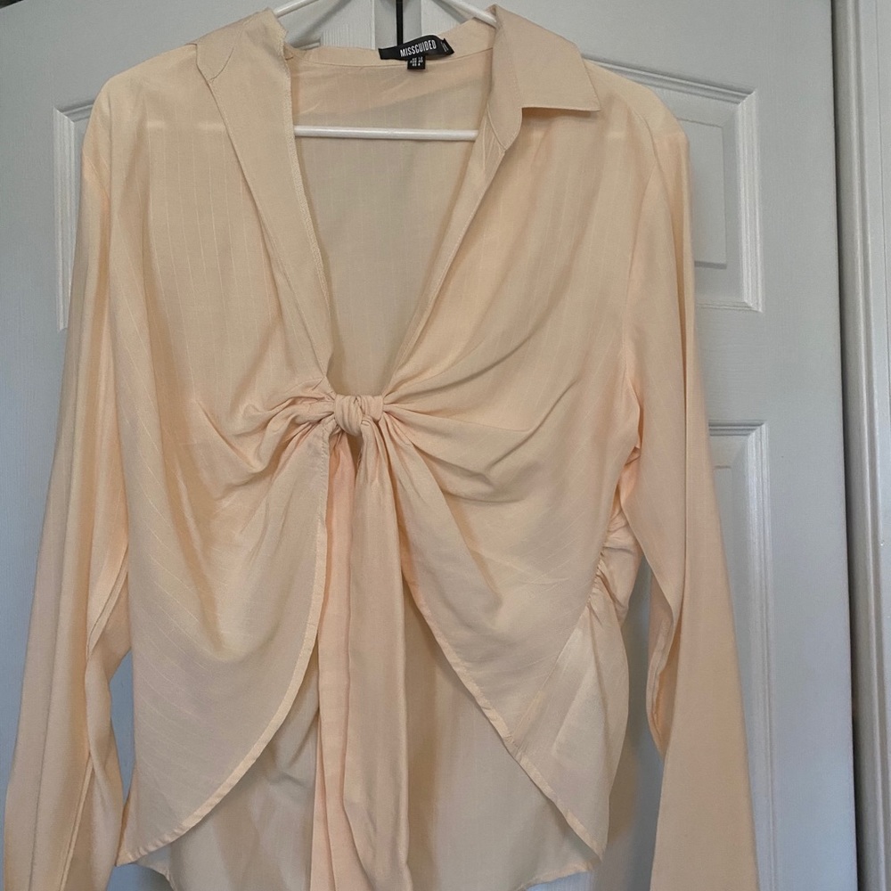 Misguided Tie Front Top